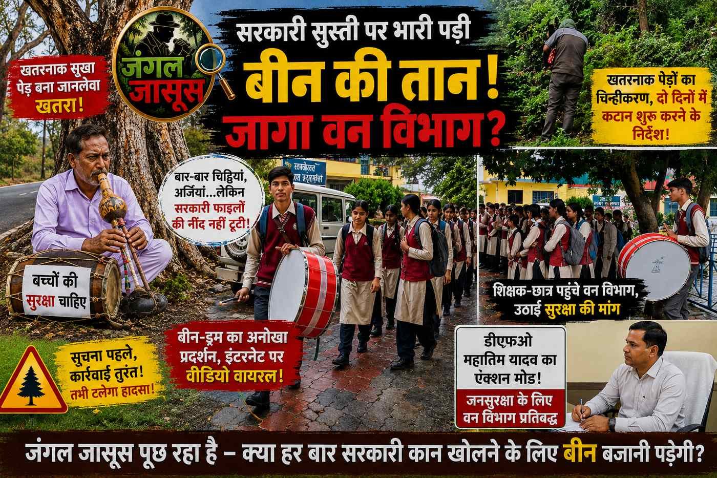 हजूर 👉 बीन बजी तो सरकारी नींद टूटी! पौड़ी में सूखे पेड़ पर ऐसा हल्ला बोल कि अफसरों को लेना पड़ा संज्ञान?