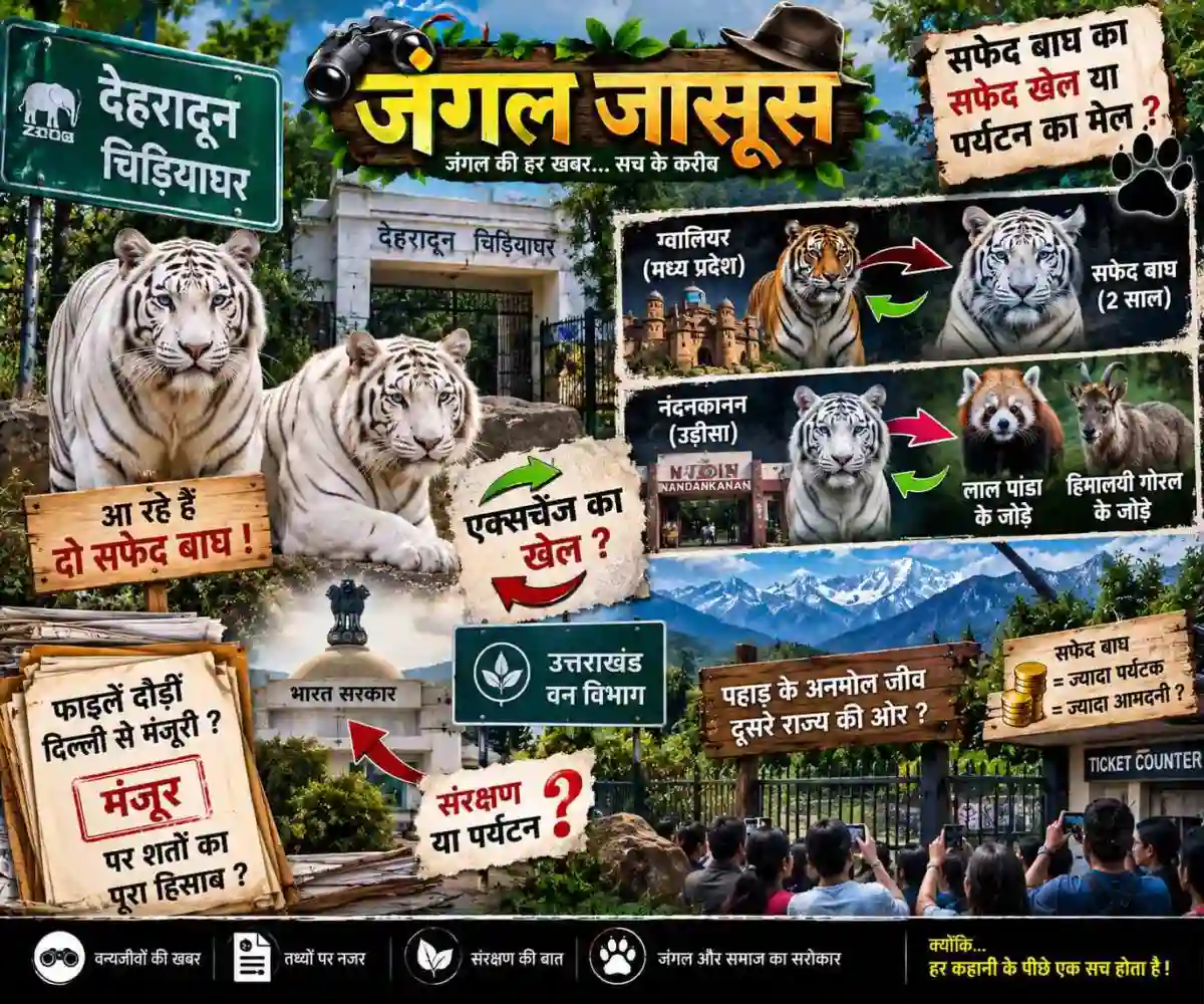 हजूर 👉सफेद नवाब की एंट्री, पहाड़ के लाल पांडा की विदाई! देहरादून के पिंजरे में दो सफेद बाघों के लिए क्या खुला ‘एक्सचेंज ऑफर’?